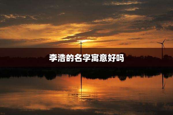 李浩的名字寓意好吗