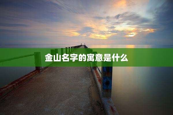 金山名字的寓意是什么
