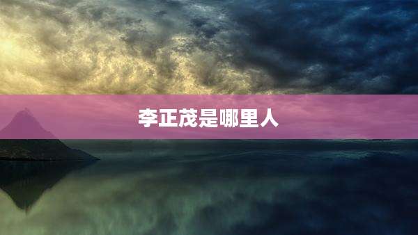 李正茂是哪里人