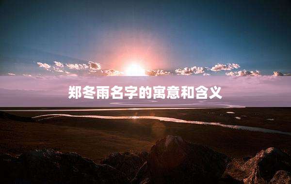 郑冬雨名字的寓意和含义