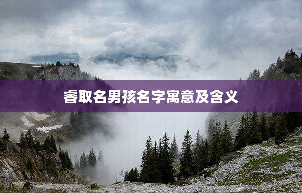 睿取名男孩名字寓意及含义