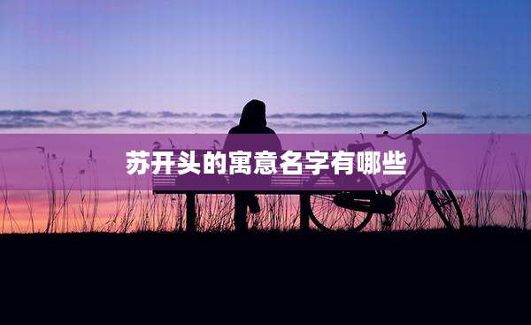 苏开头的寓意名字有哪些