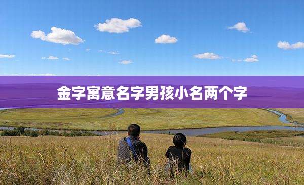 金字寓意名字男孩小名两个字