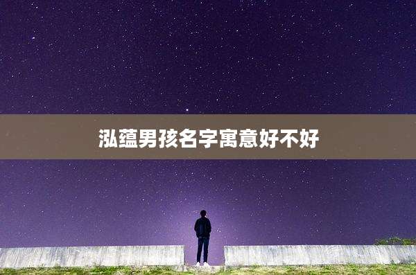 泓蕴男孩名字寓意好不好