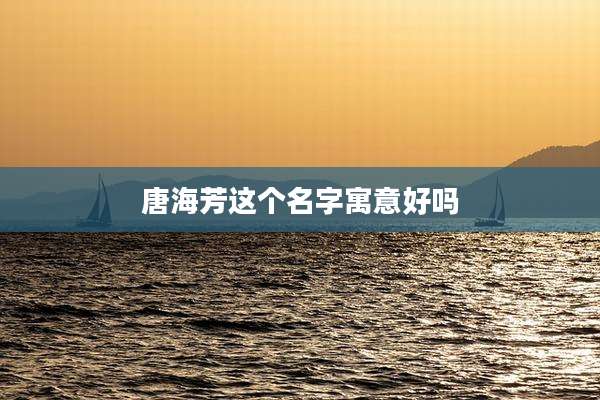 唐海芳这个名字寓意好吗