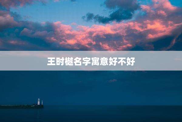 王时樾名字寓意好不好