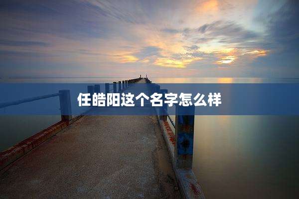 任皓阳这个名字怎么样