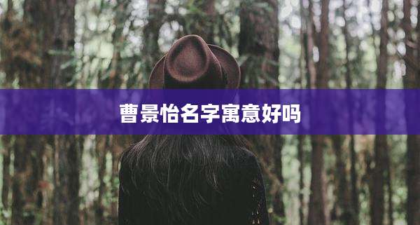 曹景怡名字寓意好吗