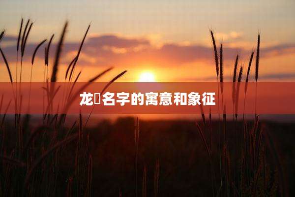 龙瑄名字的寓意和象征