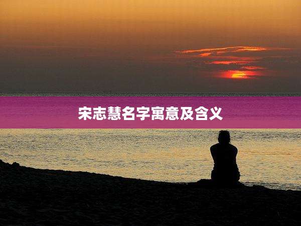 宋志慧名字寓意及含义