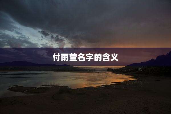付雨萱名字的含义