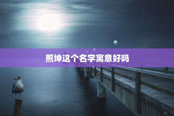 照坤这个名字寓意好吗