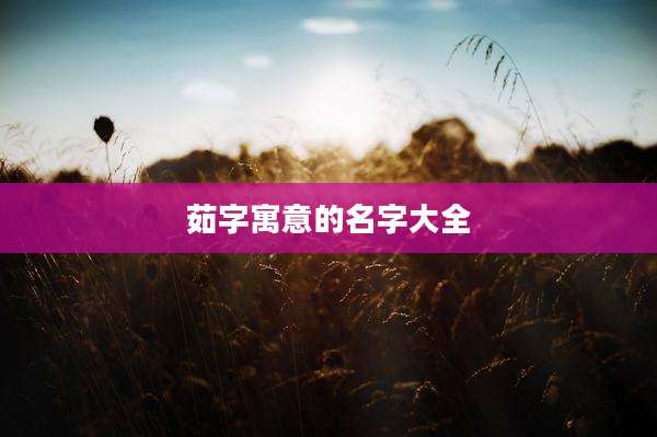 茹字寓意的名字大全