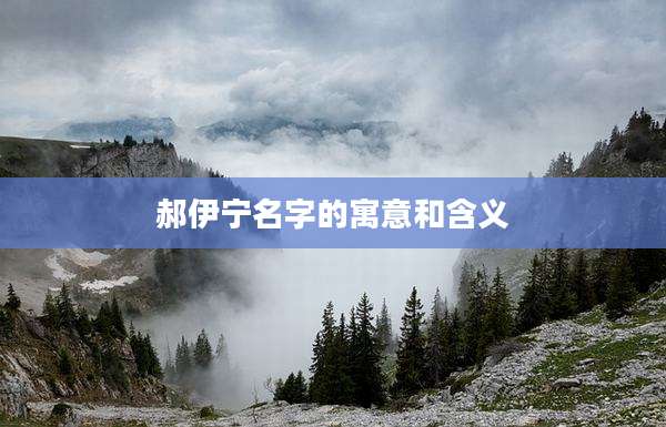 郝伊宁名字的寓意和含义