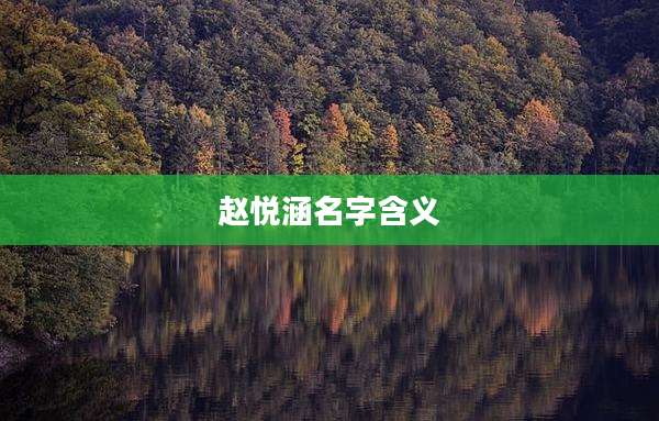 赵悦涵名字含义