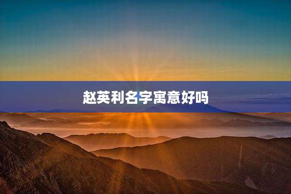 赵英利名字寓意好吗