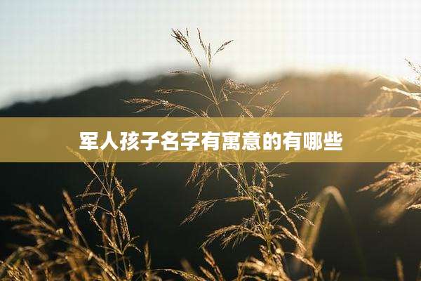 军人孩子名字有寓意的有哪些