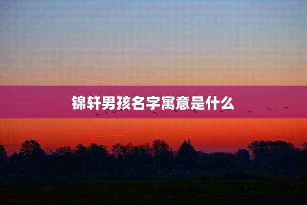 锦轩男孩名字寓意是什么