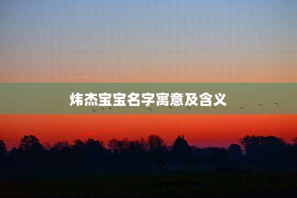 炜杰宝宝名字寓意及含义