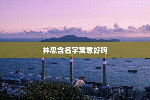 林思含名字寓意好吗