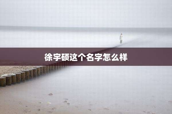 徐宇硕这个名字怎么样