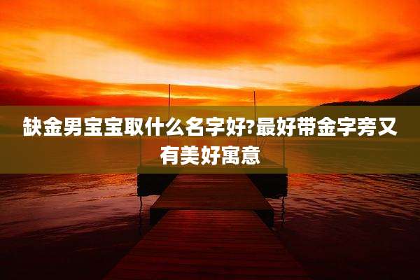 缺金男宝宝取什么名字好?最好带金字旁又有美好寓意