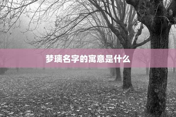 梦璃名字的寓意是什么