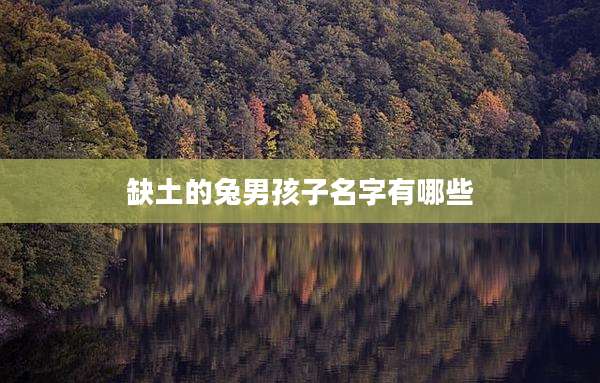 缺土的兔男孩子名字有哪些