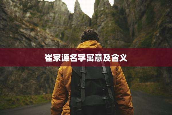 崔家源名字寓意及含义