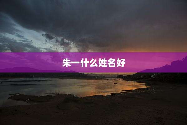 朱一什么姓名好