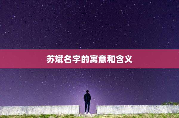 苏斌名字的寓意和含义