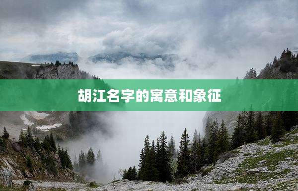 胡江名字的寓意和象征