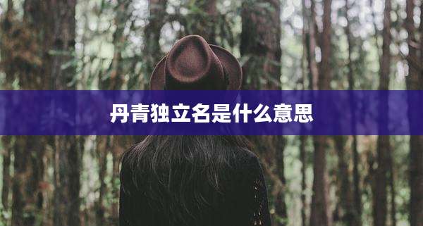 丹青独立名是什么意思