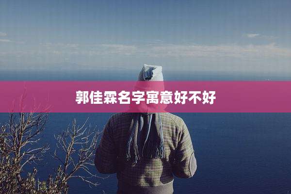 郭佳霖名字寓意好不好