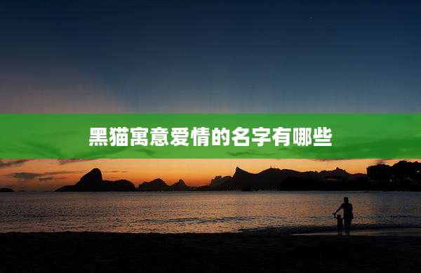 黑猫寓意爱情的名字有哪些