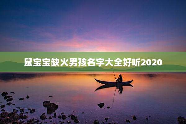 鼠宝宝缺火男孩名字大全好听2020