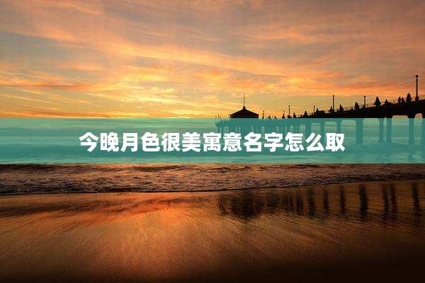 今晚月色很美寓意名字怎么取