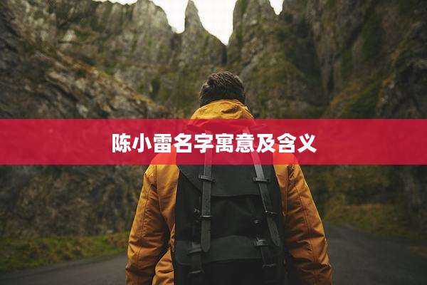 陈小雷名字寓意及含义
