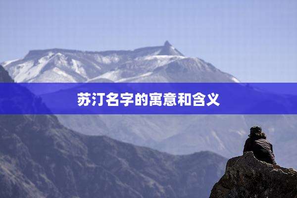 苏汀名字的寓意和含义