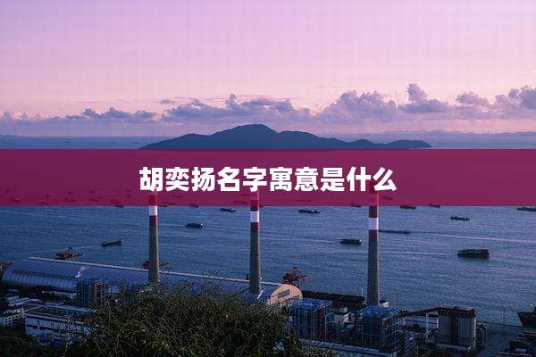 胡奕扬名字寓意是什么