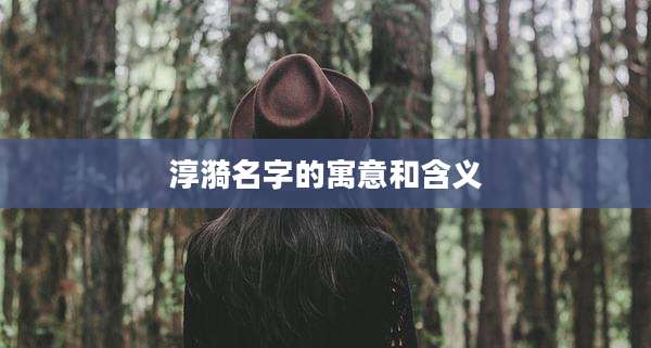 淳漪名字的寓意和含义