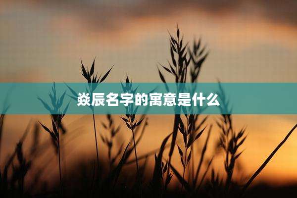 焱辰名字的寓意是什么