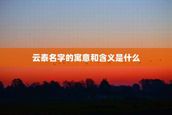 云泰名字的寓意和含义是什么