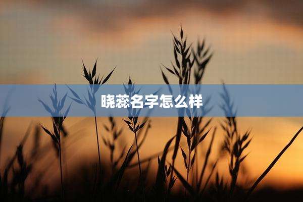 晓蕊名字怎么样