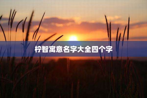 柠智寓意名字大全四个字