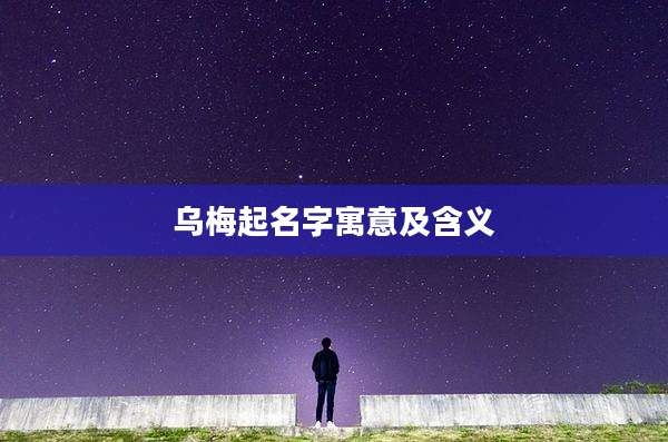 乌梅起名字寓意及含义