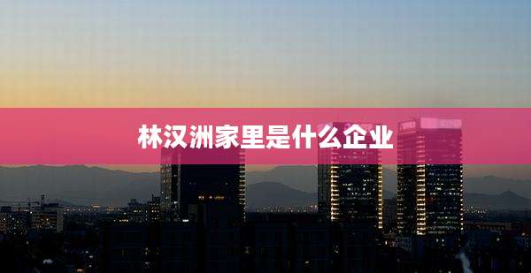 林汉洲家里是什么企业