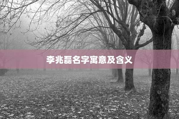 李兆磊名字寓意及含义