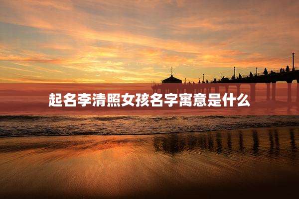 起名李清照女孩名字寓意是什么