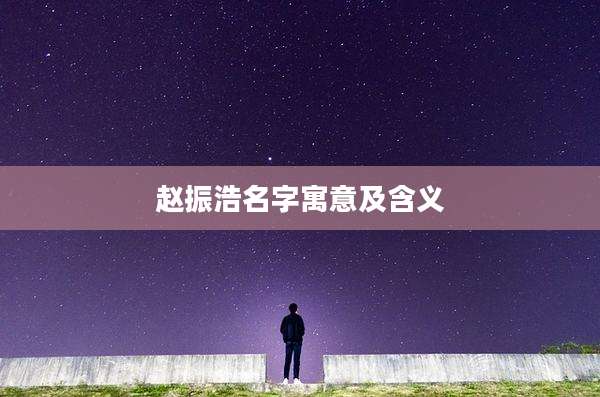 赵振浩名字寓意及含义
